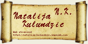 Natalija Kulundžić vizit kartica
